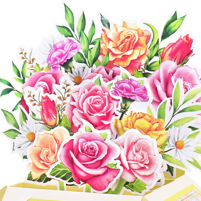 Colorful Floral Box Pop up Card for Valentine's Day