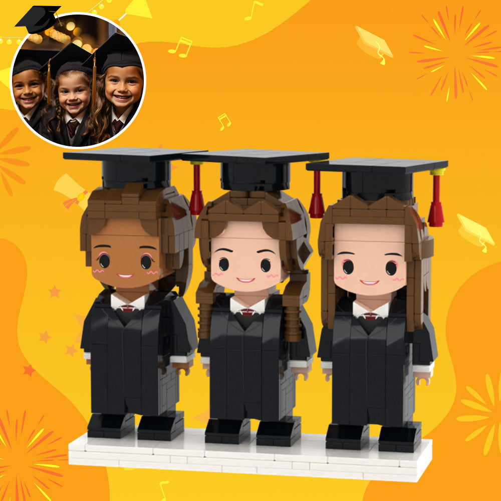 Graduation Gifts for Kids Full Customized 3 People Full Custom Brick Figures Custom Brick Figures