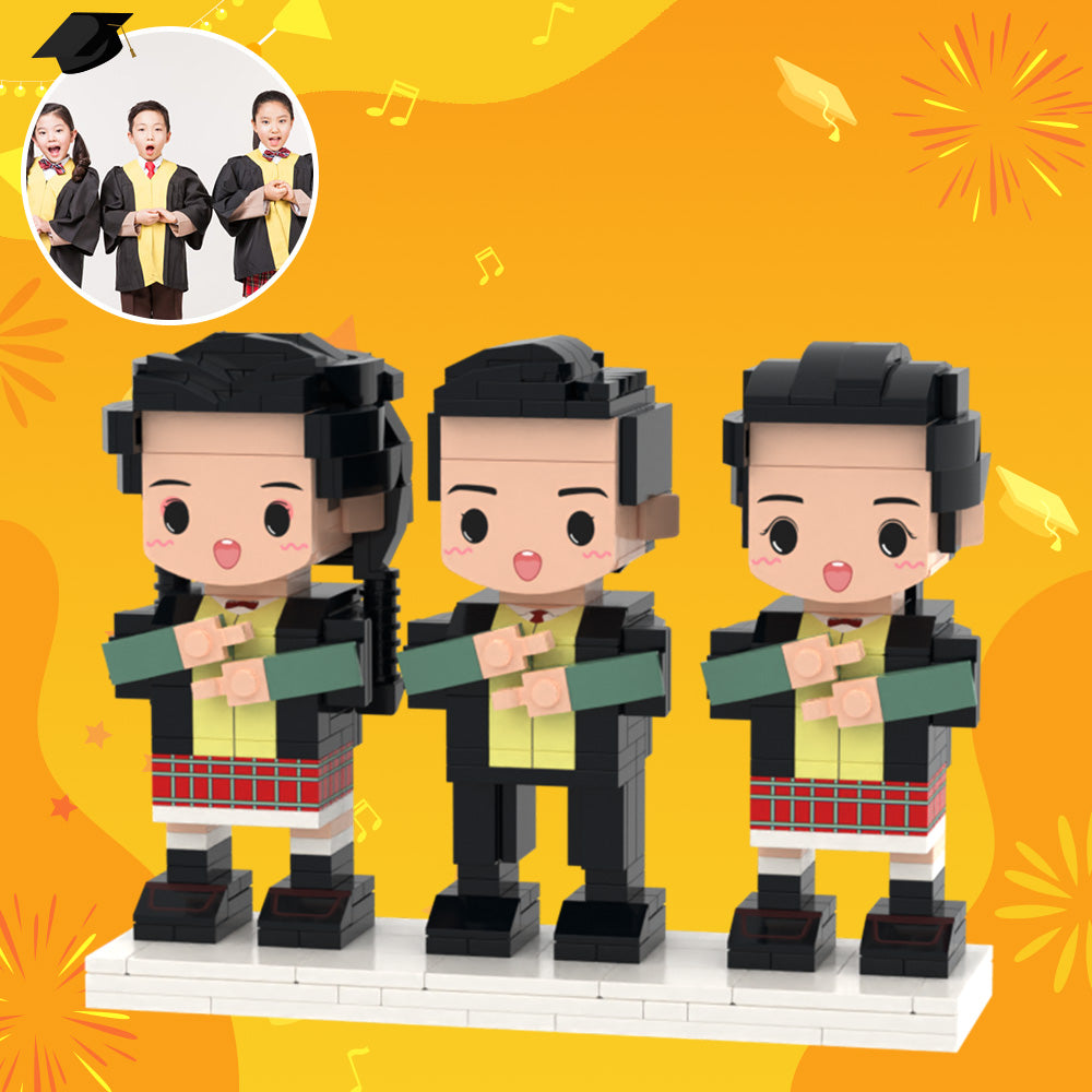 Graduation Gifts for Children Full Customized 3 People Full Custom Brick Figures Custom Brick Figures