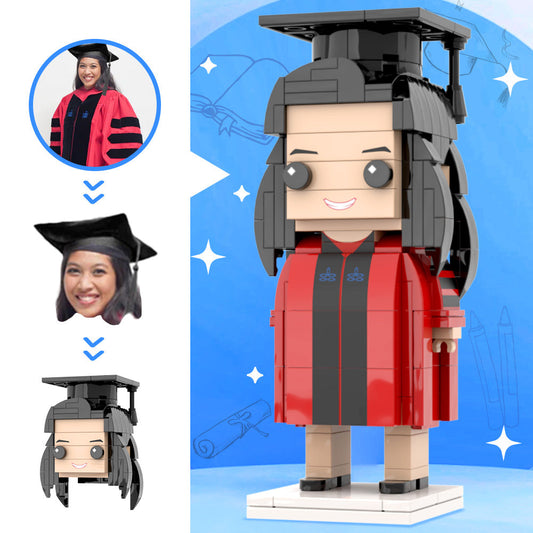 Harvard Graduation Gown Custom Head Brick Figures Personalized Bachelor Uniform Brick Figures Small Particle Block Toy Graduation Gift For Graduates