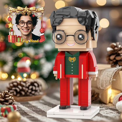 DIY Head Custom Brick Figure Classic Christmas Suit Man Best Christmas Gift For Couples