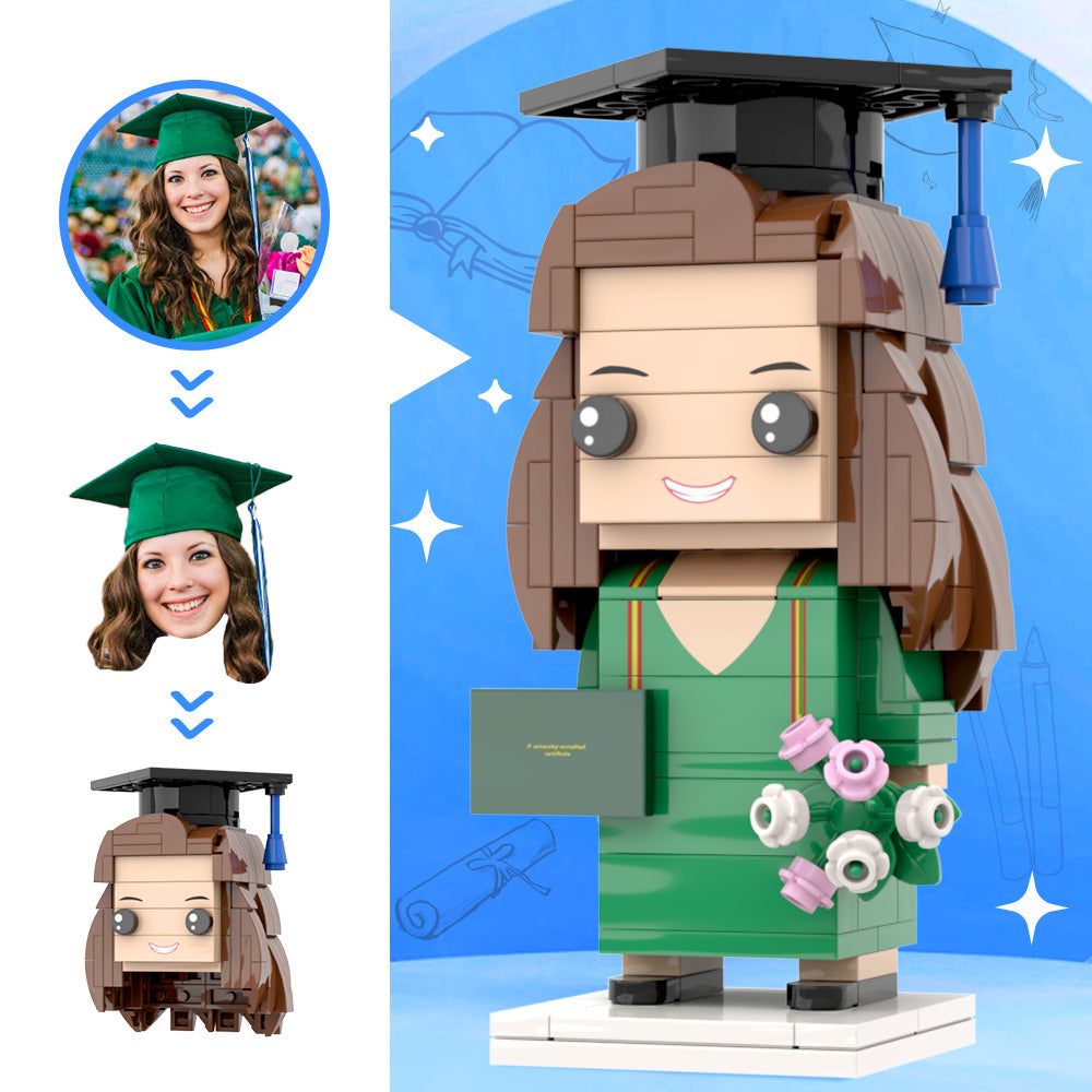 Dartmouth College Graduation Gown Custom Head Brick Figures Personalized Bachelor Uniform Brick Figures Small Particle Block Toy Graduation Gift For Graduates