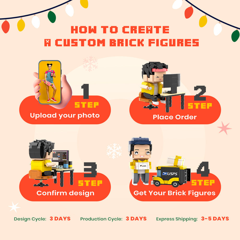 Valentine's Day Gifts Custom Head 2 People Cute Brick Figures Wife is Real Boss Brick Figures