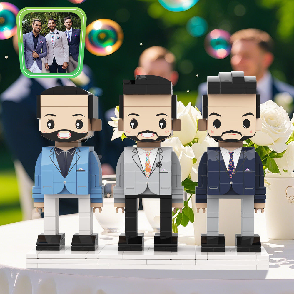 Wedding Souvenir For Best Man Full Customized 3 People Full Custom Brick Figures Custom Brick Figures For Anniversary