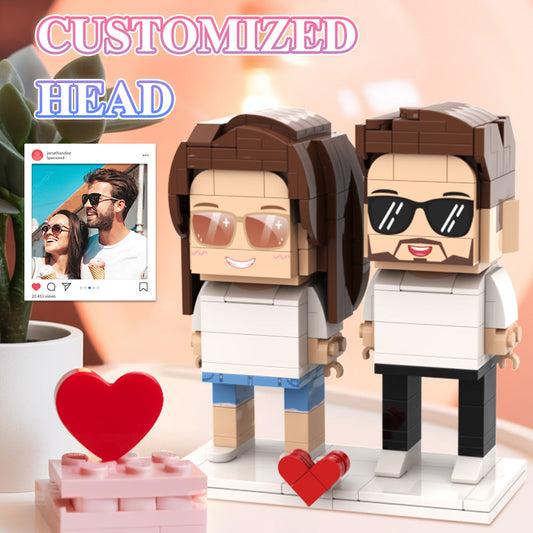 Summer Momery Style Brick Figures Personalized Couples Brick Figures Small Particle Block Gift For Couple