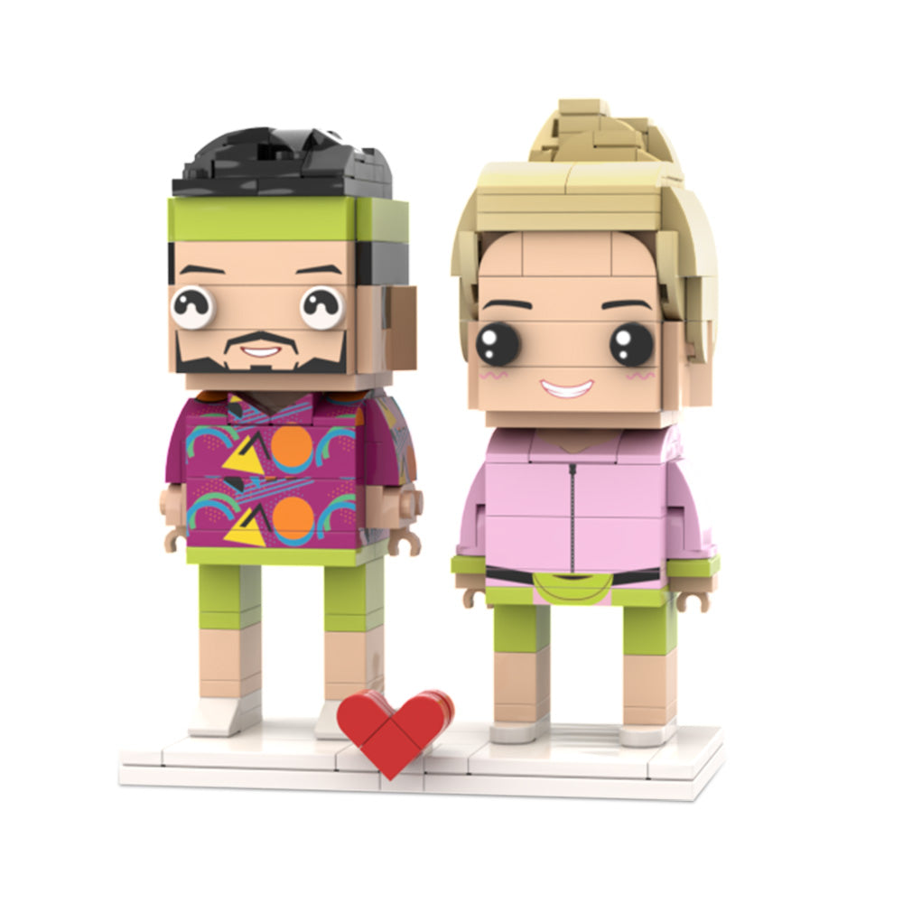 Valentine's Day Gym Couple Brick Figures Personalized Couples Brick Figures Small Particle Block Gift For Love Birds On Valentine's Day