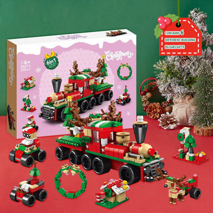 Christmas Train Brick Figures  Surprise Blind Box  6 in 1 Brick Figures Gift Box