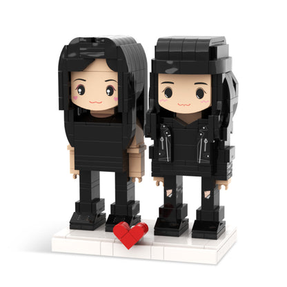 Valentine's Day 2 Girls Cute Brick Figures Personalized Couples Brick Figures Small Particle Block