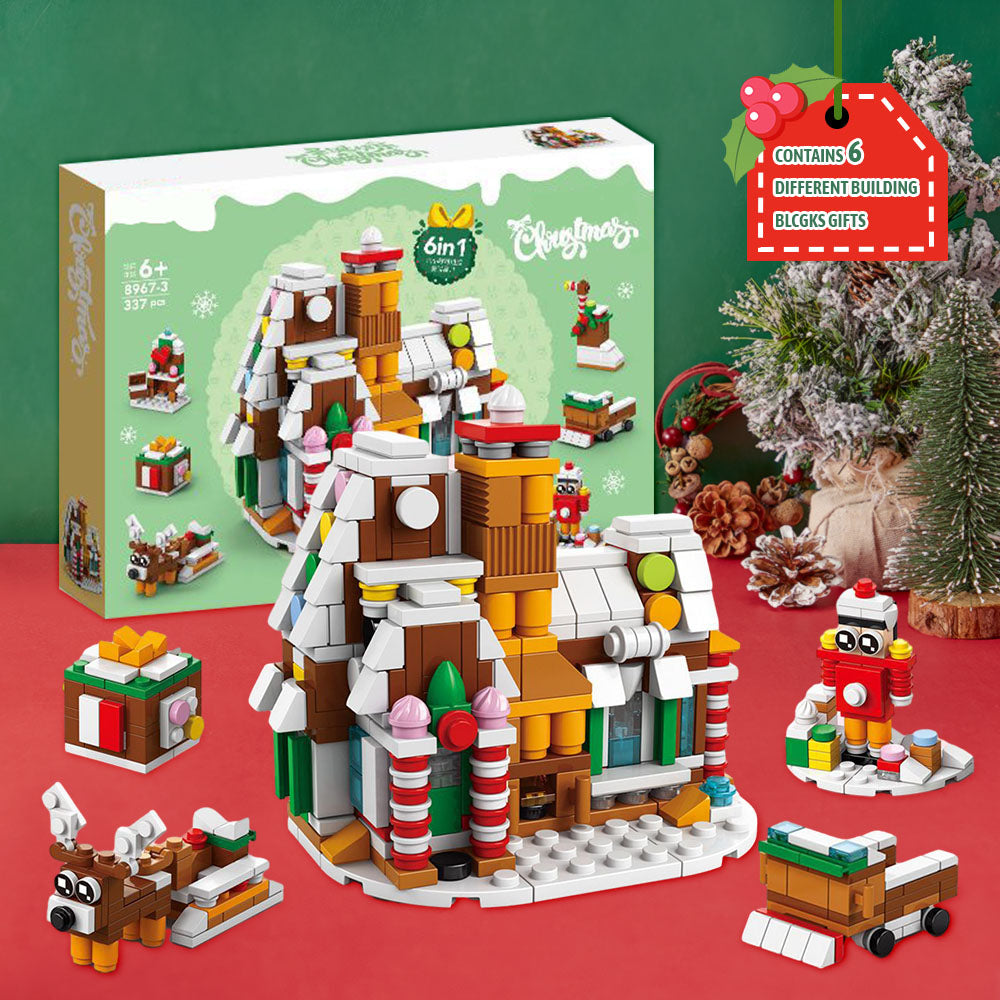 Christmas House Brick Figures  Surprise Blind Box  6 in 1 Brick Figures Gift Box