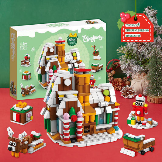 Christmas House Brick Figures  Surprise Blind Box  6 in 1 Brick Figures Gift Box