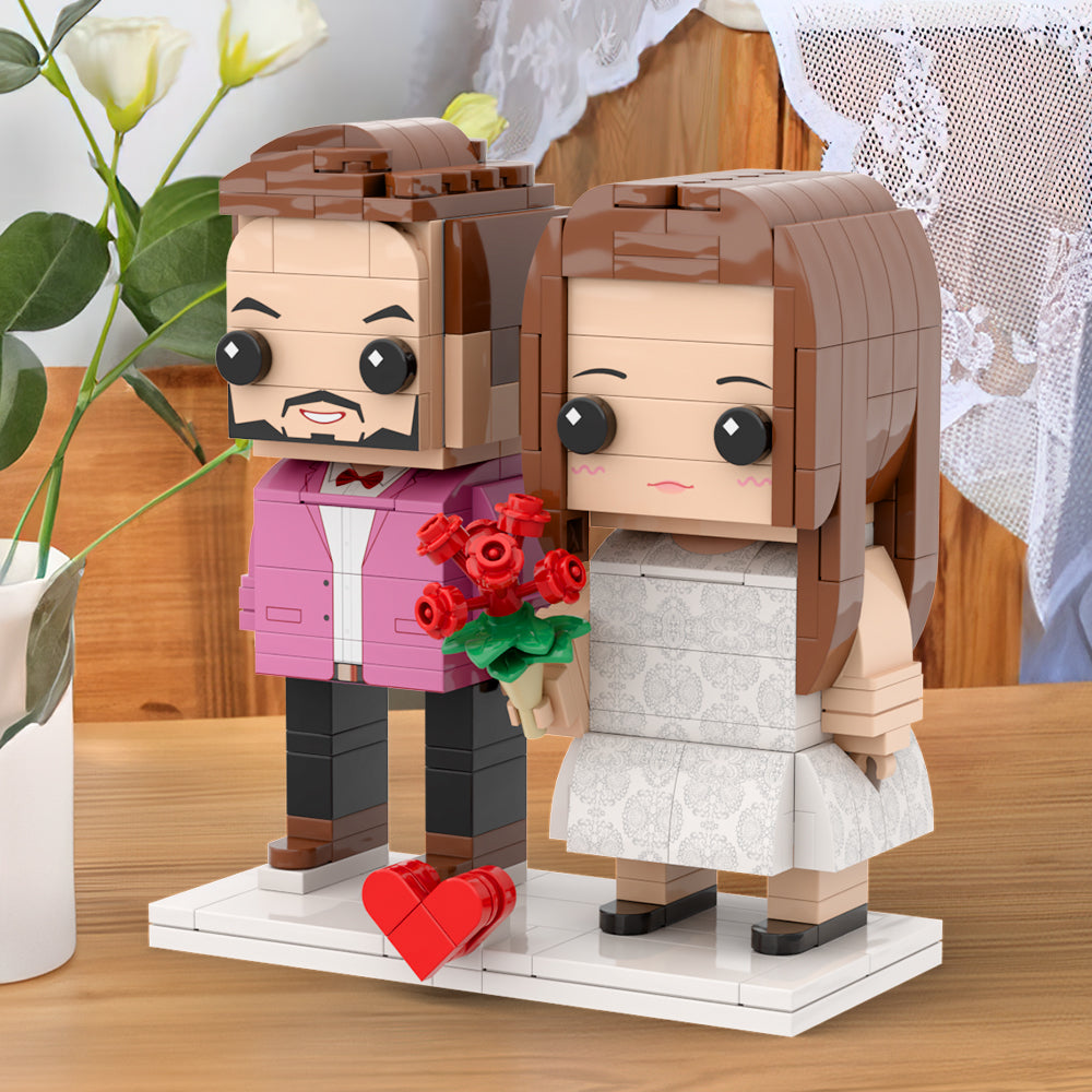 Couple Gift Present For Love Birds Customizable Fully Body 2 People Custom Brick Figures Persanalized Brick Figures