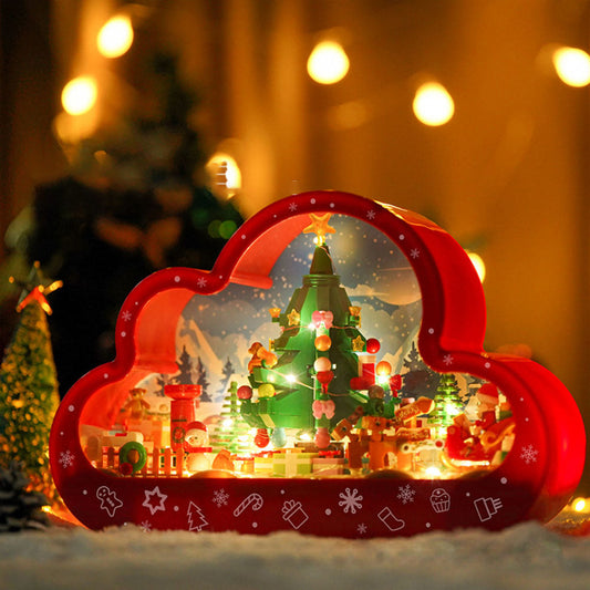 Christmas Gifts For Her Christmas Building Blocks Cloud Mirror Christmas Building Blocks Night Light Christmas Building Blocks Ornaments