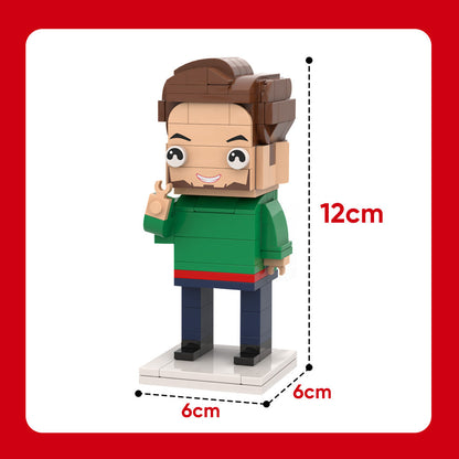 Surprise for Him Full Body Customizable 1 Person Brick Figures Custom Brick Figures Personalized Small Particle Block Toy