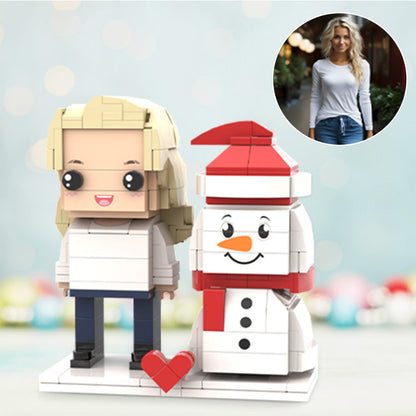 Christmas Gifts Custom Brick Figures Personalized Brick Figures with Snowman Small Particle Block Toy