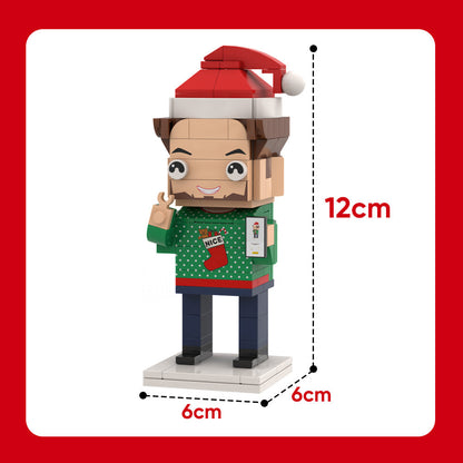 Surprise for Him Full Body Customizable 1 Person Brick Figures Custom Brick Figures Personalized Small Particle Block Toy