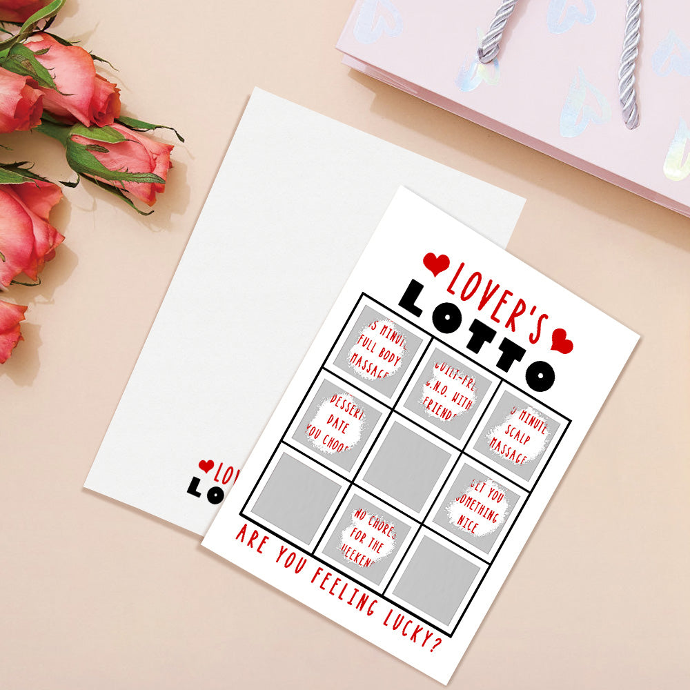 Lover's Lotto Scratch Card Valentine's Day Surprise Funny Scratch off Card