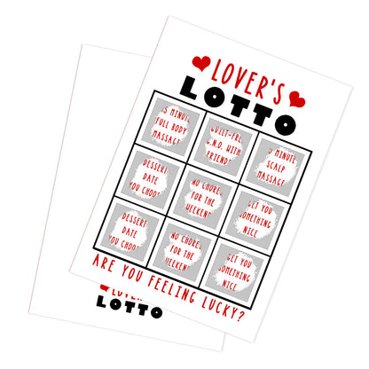 Lover's Lotto Scratch Card Valentine's Day Surprise Funny Scratch off Card