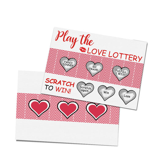 Love Lottery Scratch Card Funny Valentine's Day Scratch off Card