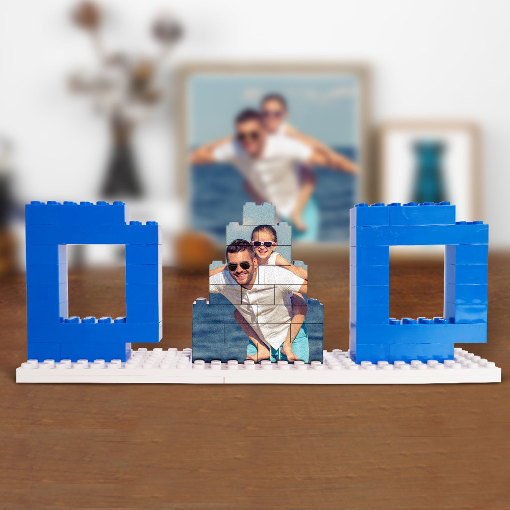 Personalized Dad Photo Building Brick Puzzles Photo Block Father's Day Gifts