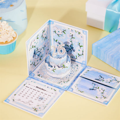 Personalized Birthday Exploding Surprise Box Card Custom Cherry Blossoms 3D Pop-Up Greeting Card