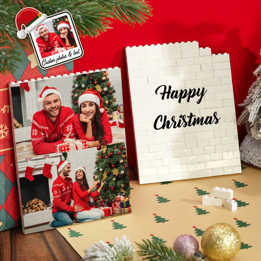 Custom Photo Double-Side Building Block Puzzle Set Personalized Christmas Gift Unique Family Keepsake Fun DIY Memory Blocks