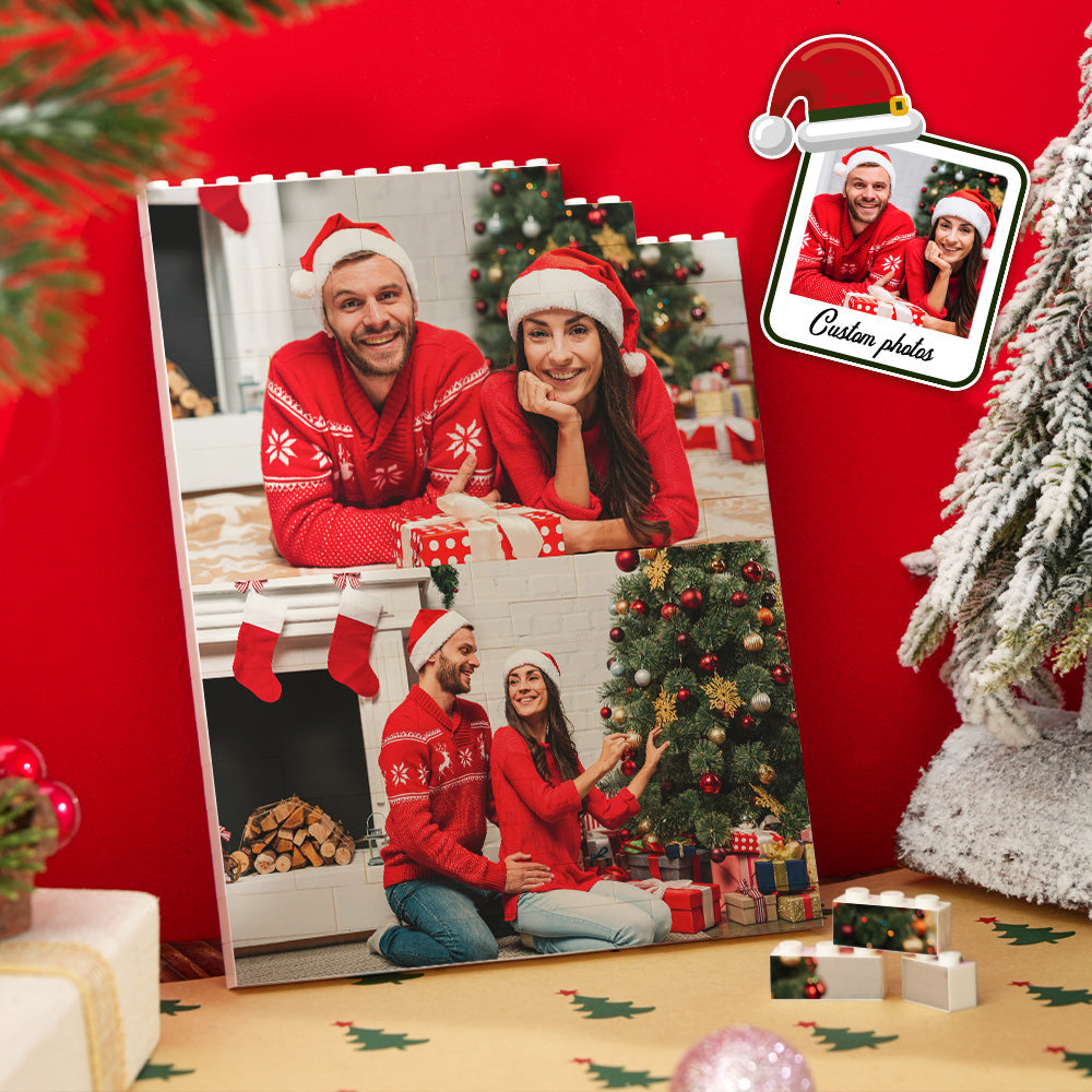 Custom Photo Double-Side Building Block Puzzle Set Personalized Christmas Gift Unique Family Keepsake Fun DIY Memory Blocks