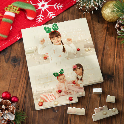 Custom Photo Double-Side Building Block Puzzle Set Personalized Christmas Gift Unique Family Keepsake Fun DIY Memory Blocks