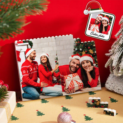 Custom Photo Double-Side Building Block Puzzle Set Personalized Christmas Gift Unique Family Keepsake Fun DIY Memory Blocks