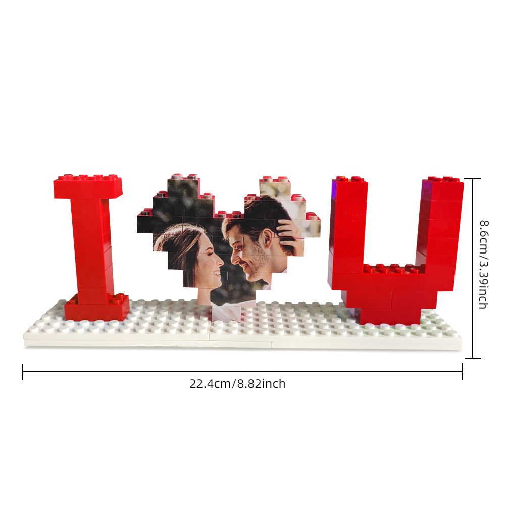 Custom Building Block Puzzle I Love You Photo Brick Puzzles Gifts for Lovers