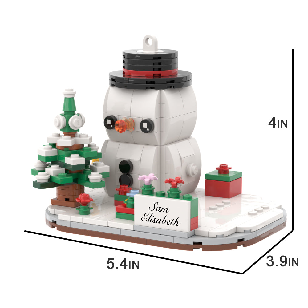 Funny Christmas Gfits Personalized Brick Figures with Christmas Base and Soowman