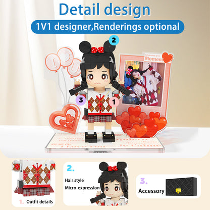 Surprise Photo Duddu Brick Figures Gifts on 520: Customized photo Duddu Brick Figuress, scene-themed Duddu Brick Figures handmade DIY birthday and Valentine's Day gifts for girls.