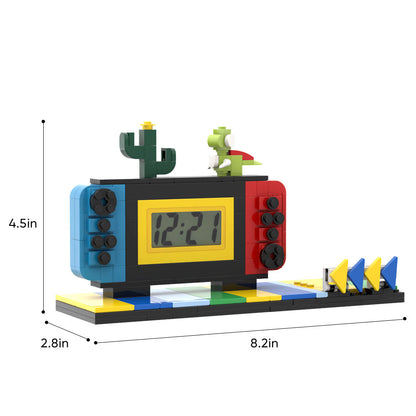 Custom Brick Figures Clock Personalized Brick Handheld Game Console Figures Clock Gifts for Him