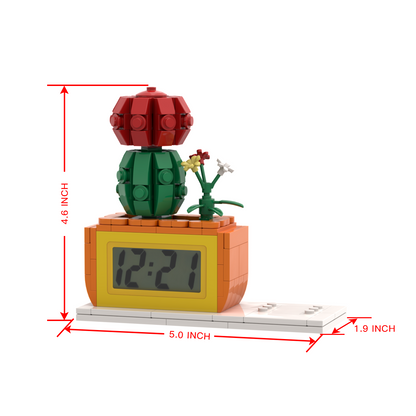 Gifts for Her Custom Brick Figures Clock Personalized Figures Potted Plant & Brick Clock