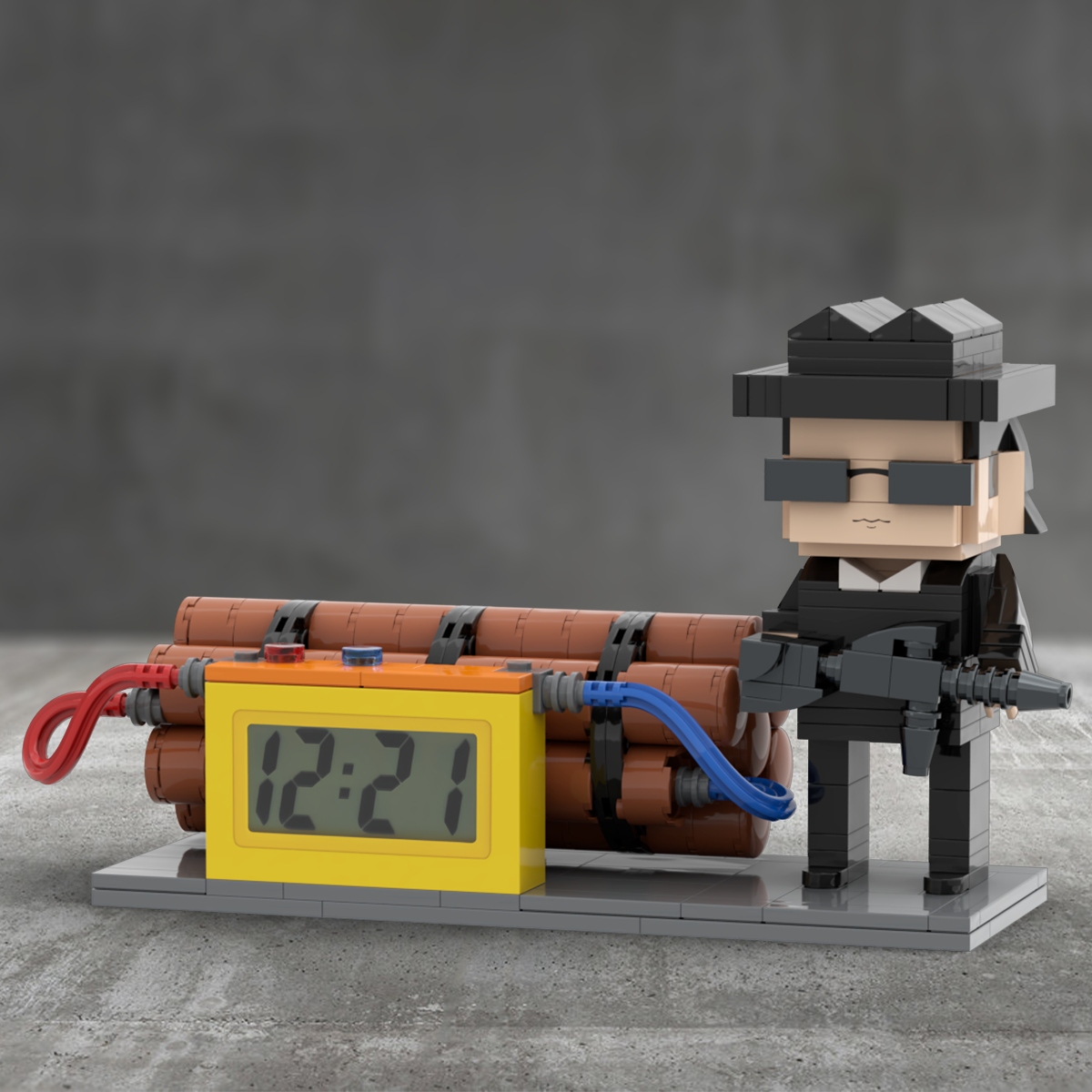 Custom Brick Figures Clock Personalized Dangerous Elements Brick Figures Clock Gifts for Him