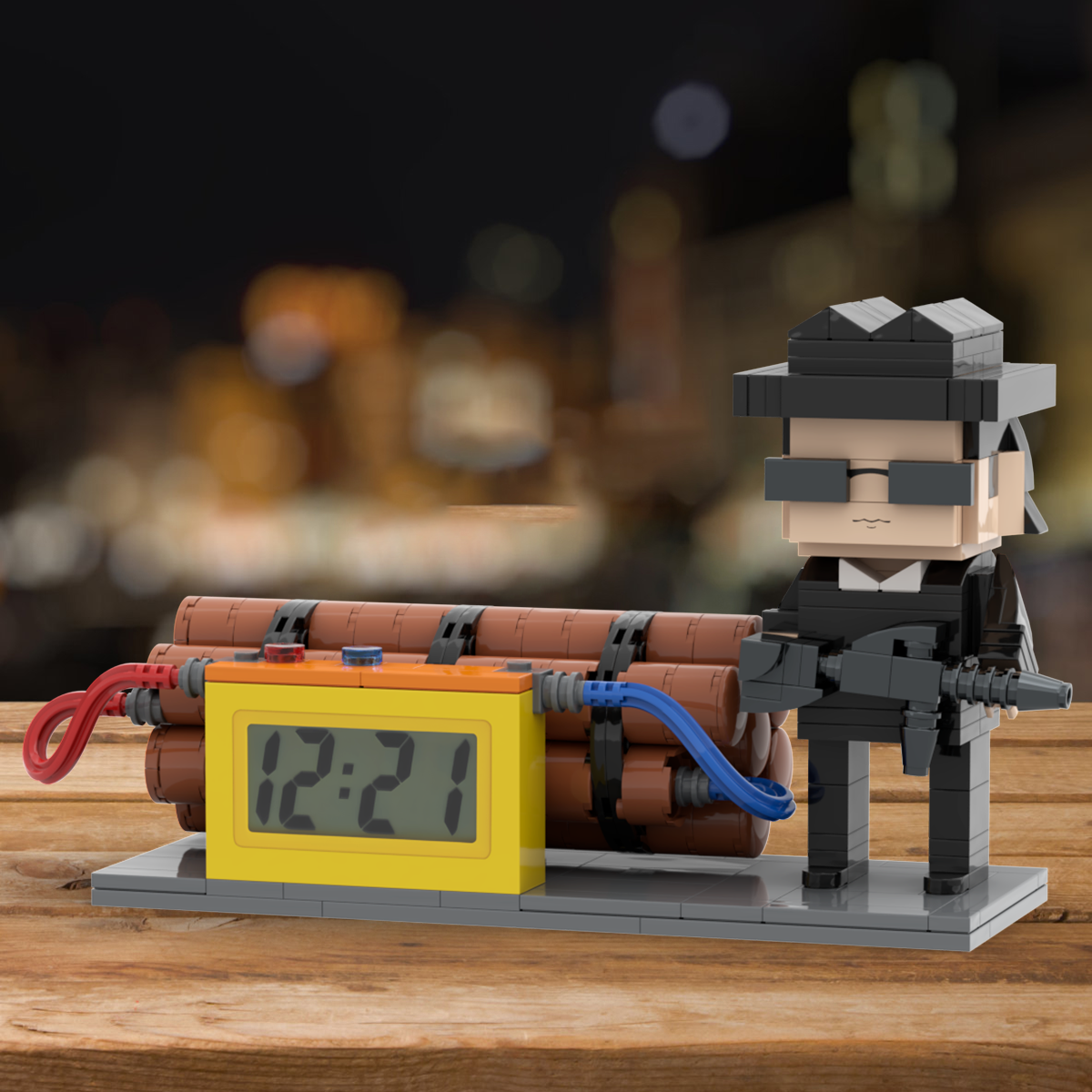 Custom Brick Figures Clock Personalized Dangerous Elements Brick Figures Clock Gifts for Him