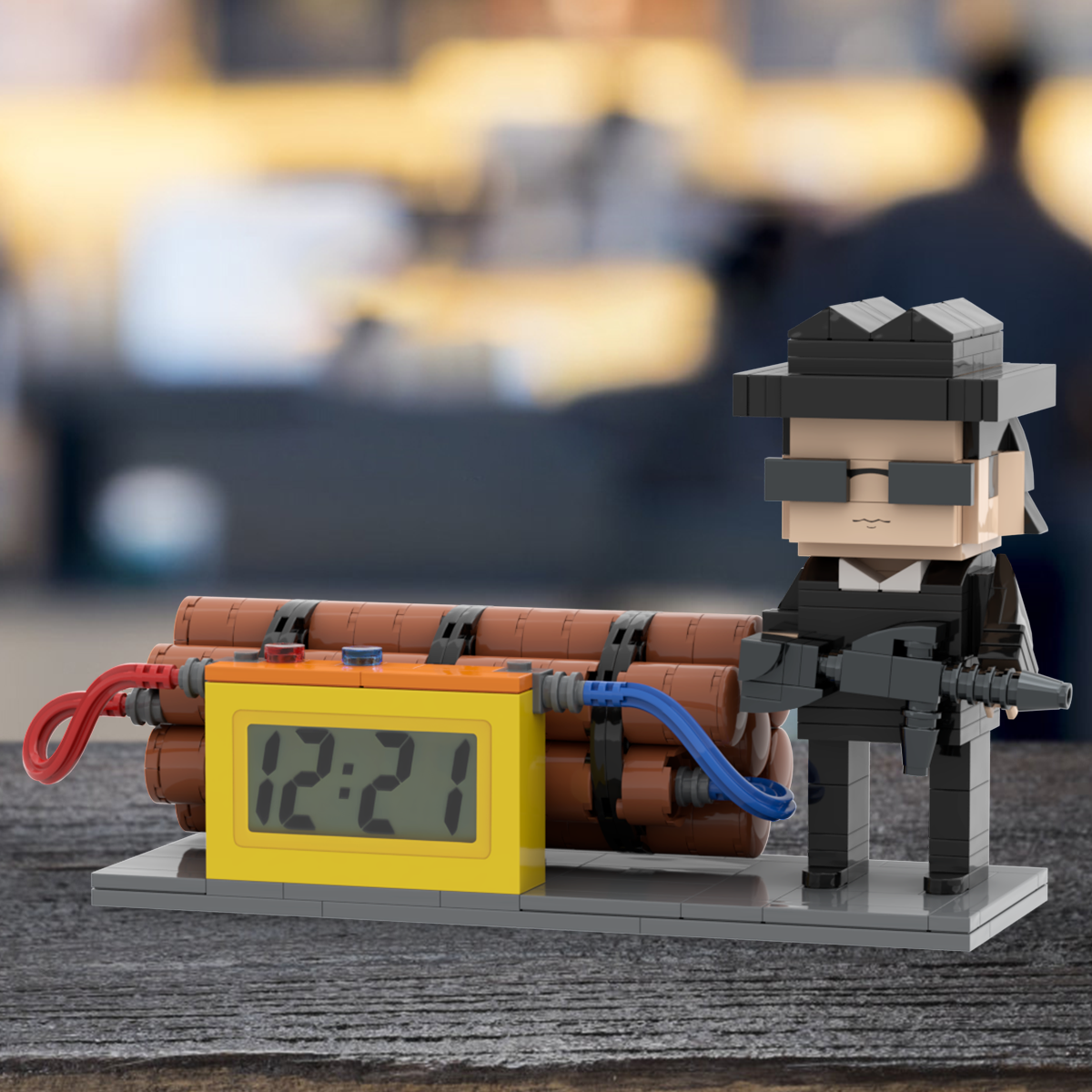 Custom Brick Figures Clock Personalized Dangerous Elements Brick Figures Clock Gifts for Him