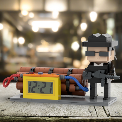 Custom Brick Figures Clock Personalized Dangerous Elements Brick Figures Clock Gifts for Him