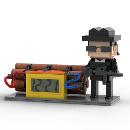 Custom Brick Figures Clock Personalized Dangerous Elements Brick Figures Clock Gifts for Him