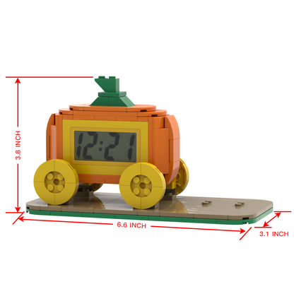 Custom Brick Figures Clock Personalized Brick Pumpkin & Figures Clock