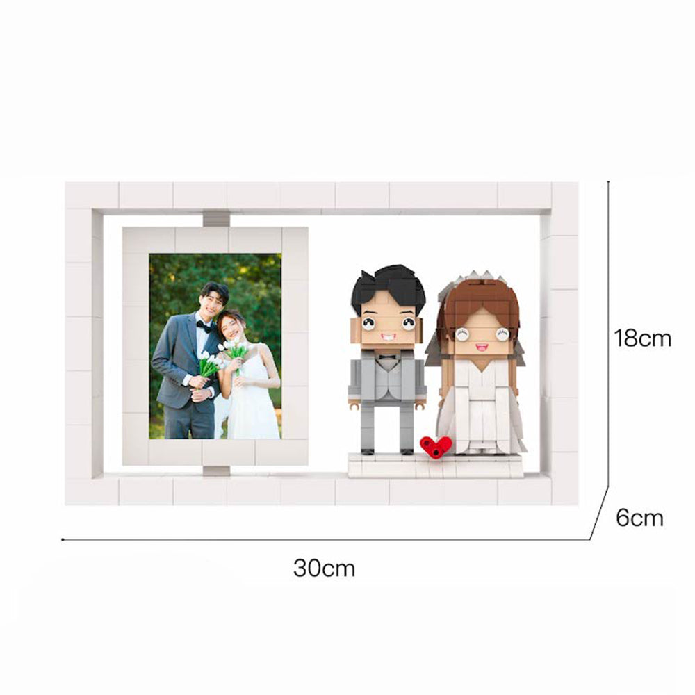 Sweet Valentine's Day Gifts Full Body Customizable 2 People Photo Frame  Brick Figures Small Particle Brick Gifts