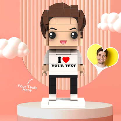 Valentine's Day Gifts Custom Brick Figures Personlized Text Brick Figures I LOVE XXX Brick Figures