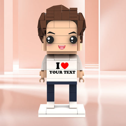 Valentine's Day Gifts Custom Brick Figures Personlized Text Brick Figures I LOVE XXX Brick Figures