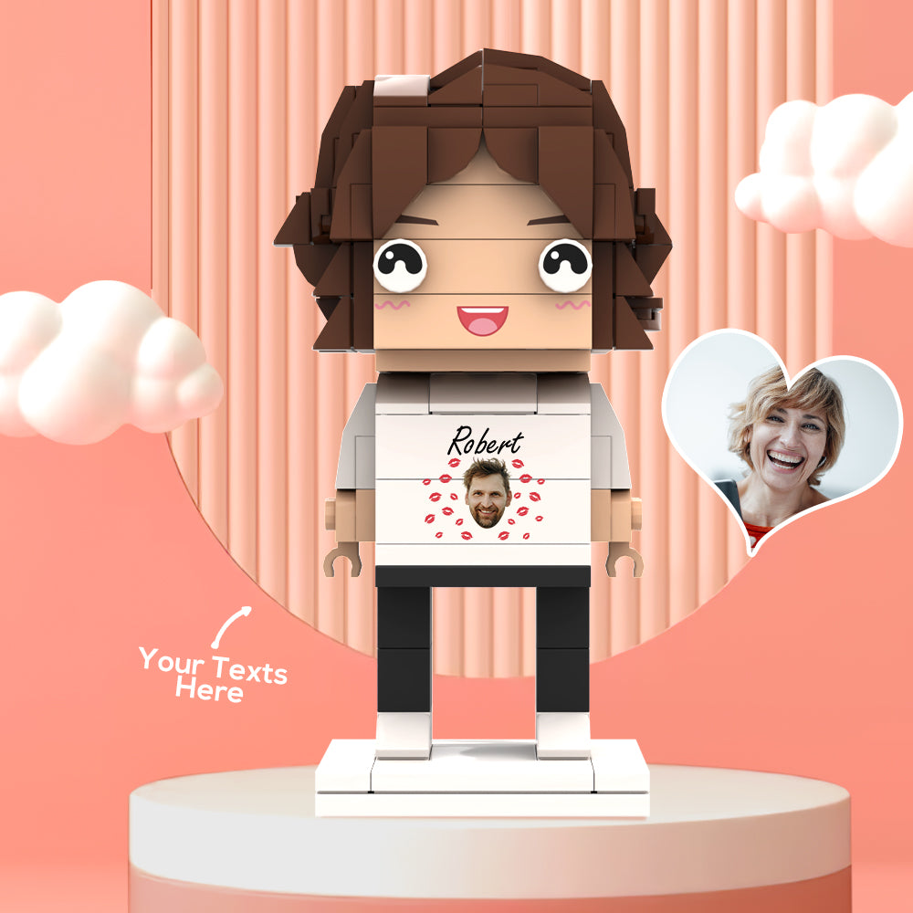 Valentine's Day Gifts Custom Brick Figures Personlized Face & Name Brick Figures