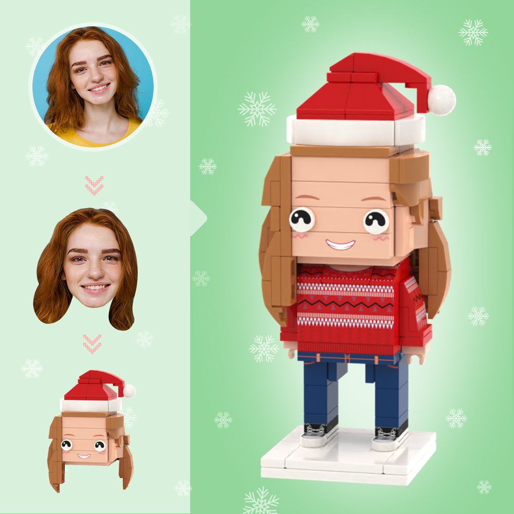 Christmas Gifts Custom Head Brick Figures Personalized Christmas Brick Figures Small Particle Block Toy