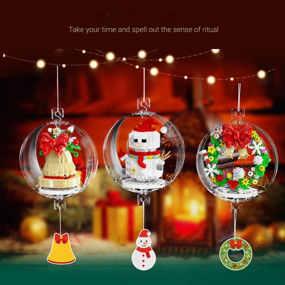 Christmas Building Block Ornament Christmas Block Balls Gift for Kids