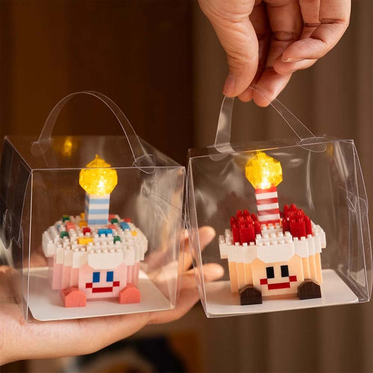 DIY Light-Up Cake Building Blocks Small Bricks Assembly Toy for Boys and Girls Birthday