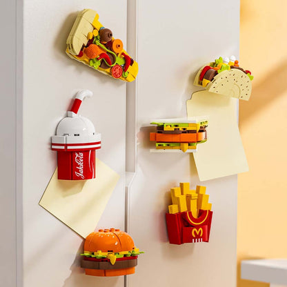 Food Style DIY Building Block Fridge Magnets Set Creative Kitchen Decoration Gifts