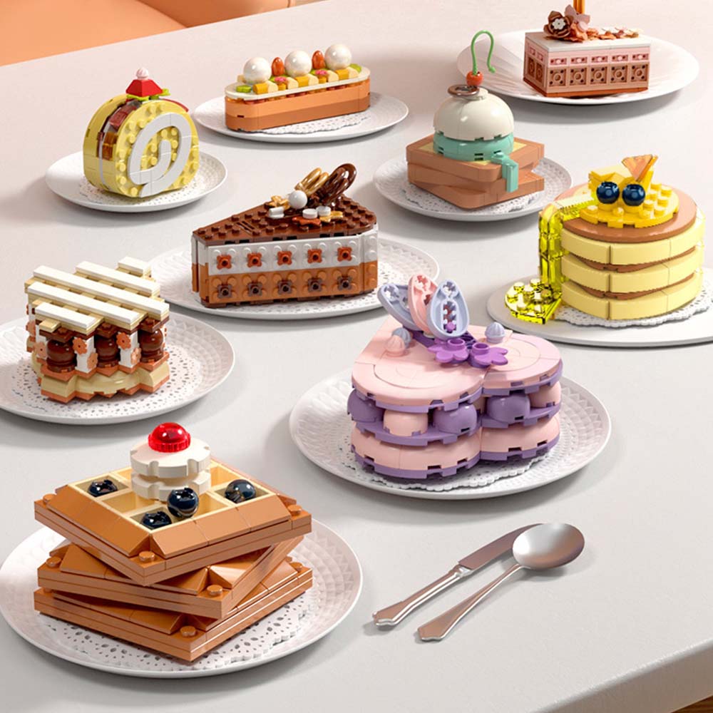 Dessert Cake Themed Building Block Set Creative DIY Assembling Toy Gift for Kids or Friends