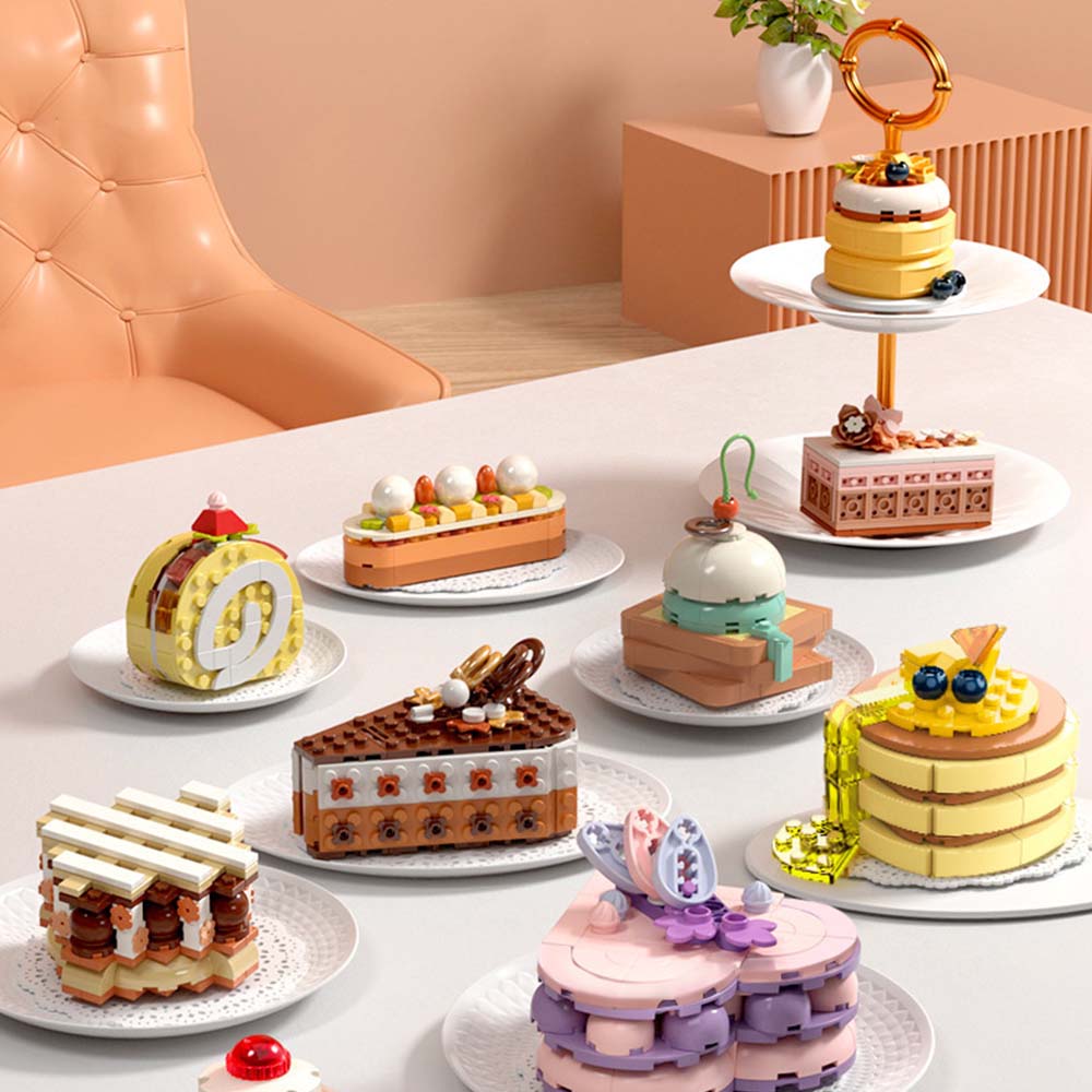 Dessert Cake Themed Building Block Set Creative DIY Assembling Toy Gift for Kids or Friends