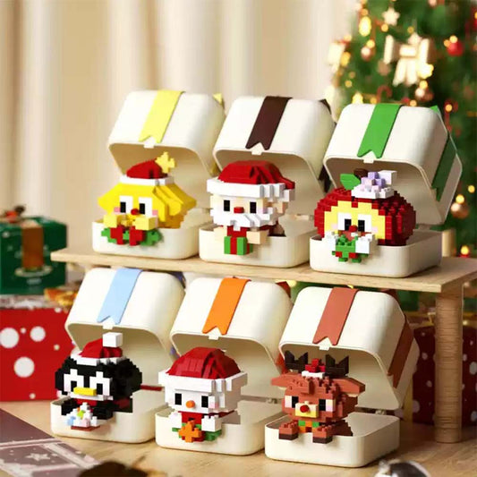 Christmas Cute Characters Box Themed Building Block Box Set Creative Christmas Gift for Kids or Friends